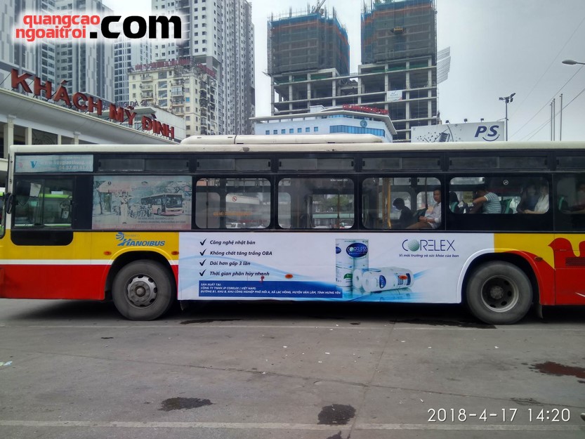 Corelex quảng cáo trên xe bus