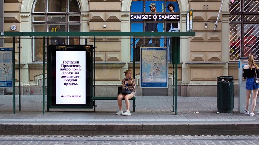 300 Billboards quảng cáo truyền thông về tự do báo chí tại Phần Lan