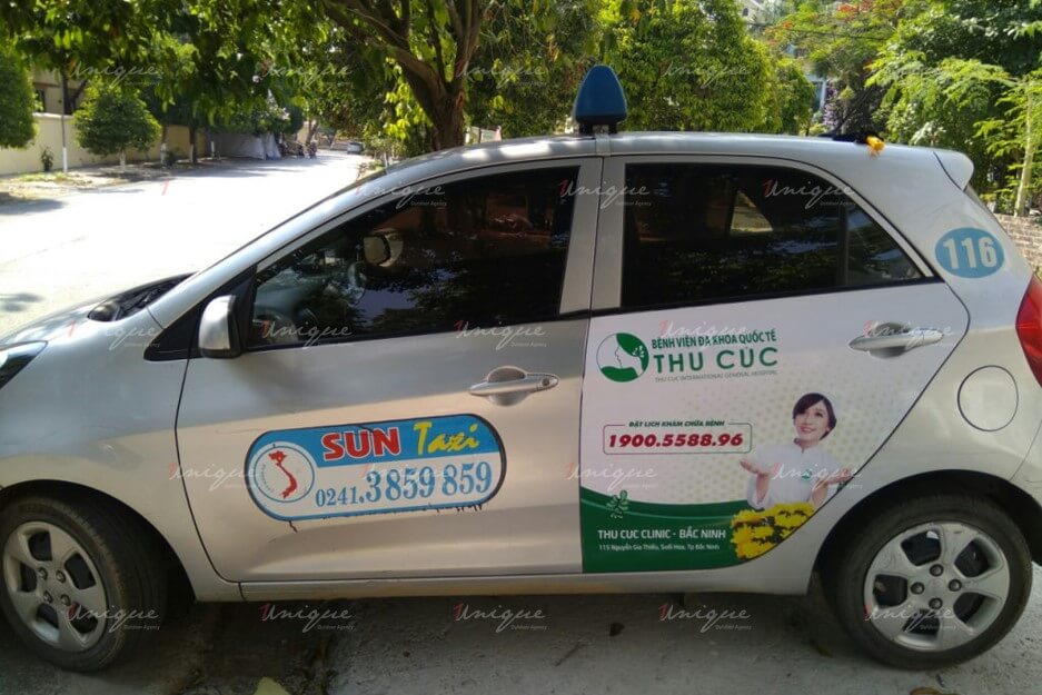 quảng cáo trên taxi tại tỉnh bắc ninh