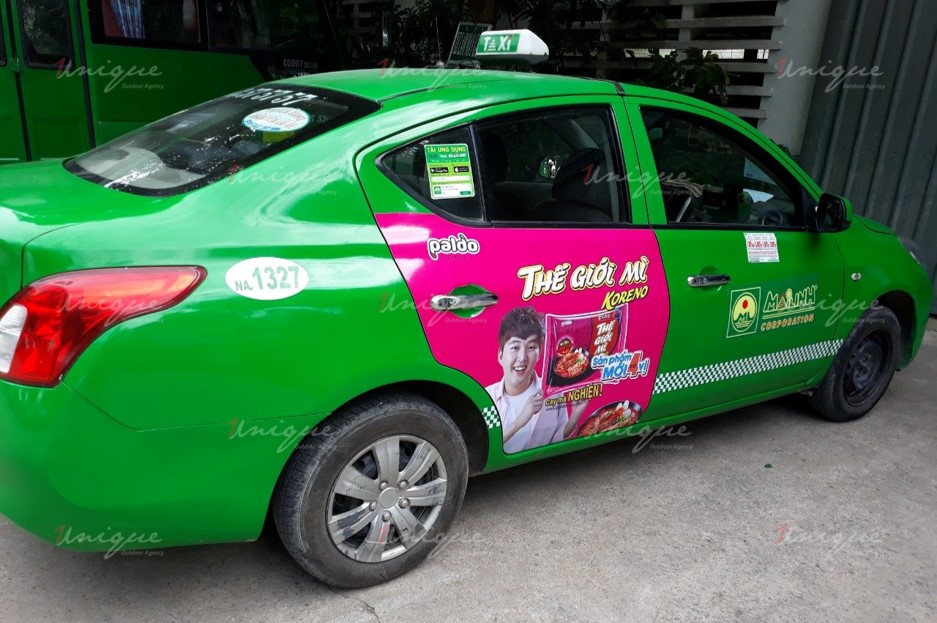quảng cáo trên taxi tại Vinh Nghệ An