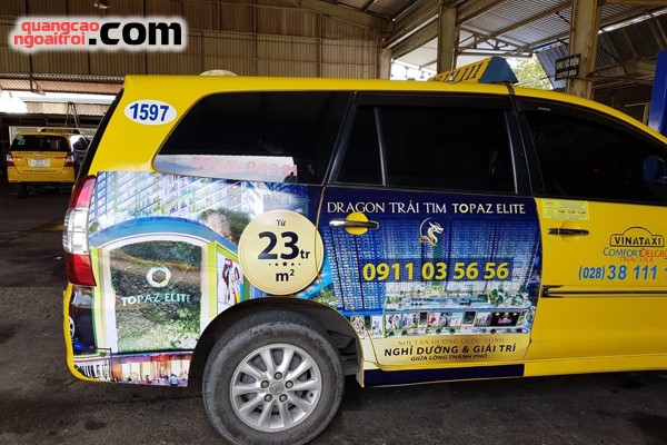 dự án quảng cáo trên taxi của căn hộ Topaz Elite