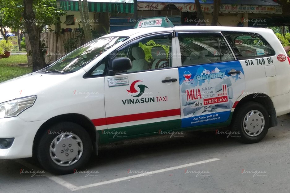 quảng cáo trên xe taxi tại Kiên Giang