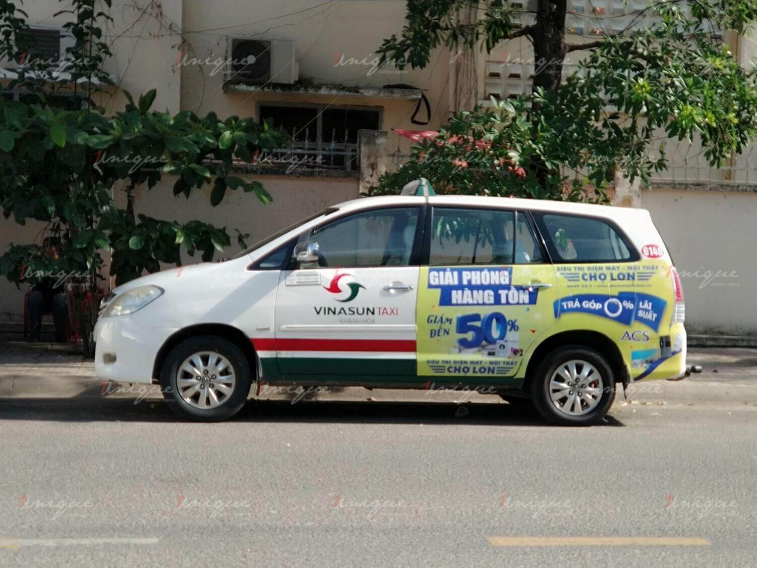 quảng cáo trên taxi Vinasun