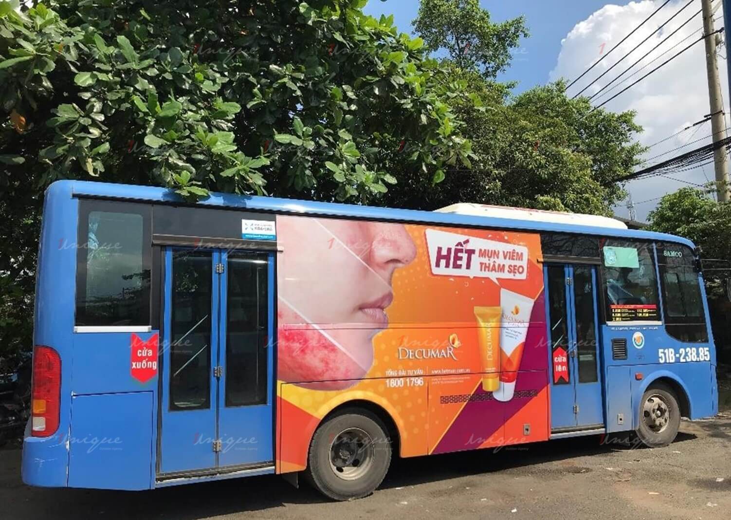 quảng cáo xe buýt cho decumar