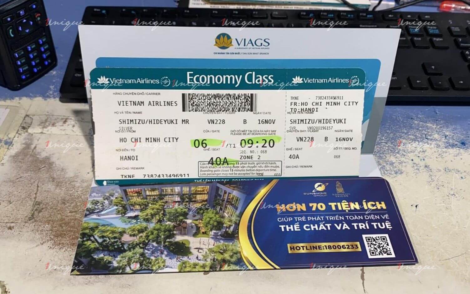 quảng cáo trên máy bay Vietnam Airlines 