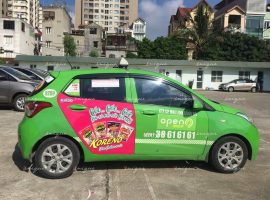 Koreno quảng cáo trên xe taxi ra mắt sản phẩm mỳ cốc mới siêu hot