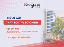 Unique Group thay đổi địa chỉ văn phòng trụ sở chính