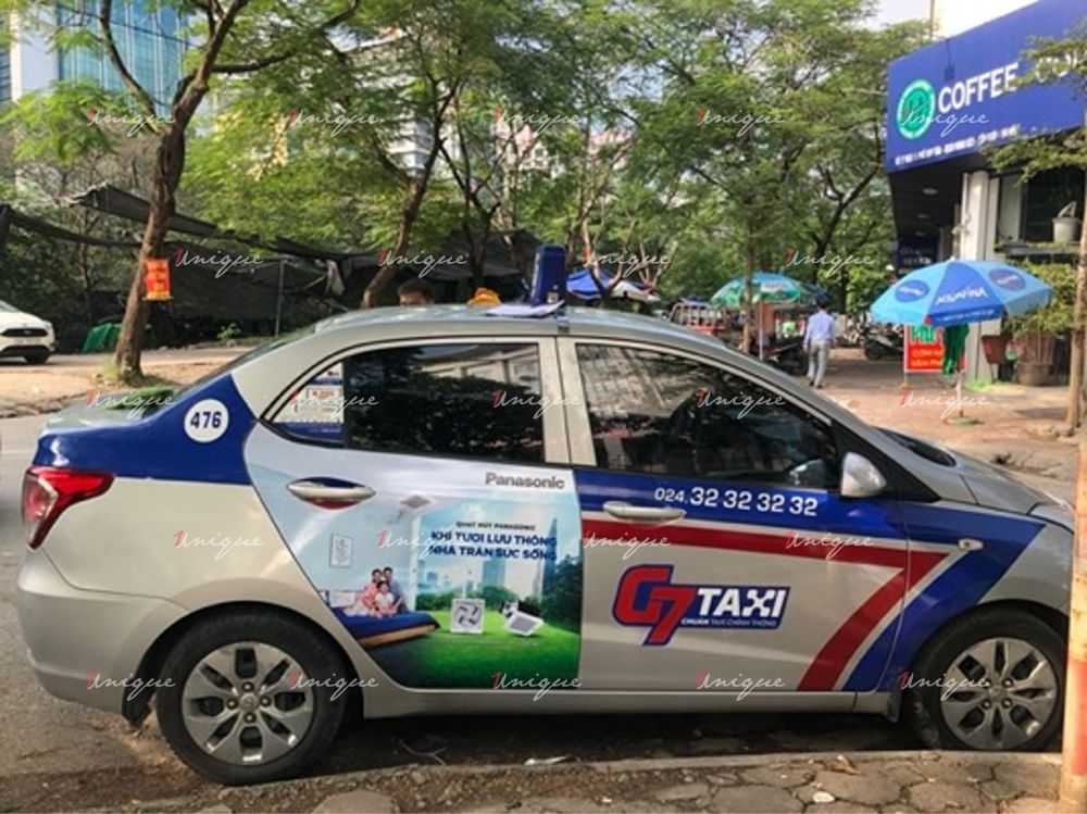 Quạt hút Panasonic quảng cáo trên xe taxi G7 2020