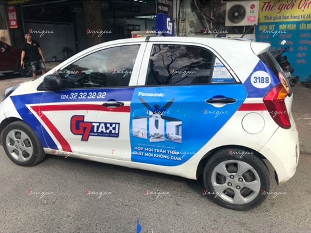 Quạt trần Panasonic quảng cáo trên xe taxi G7 2020