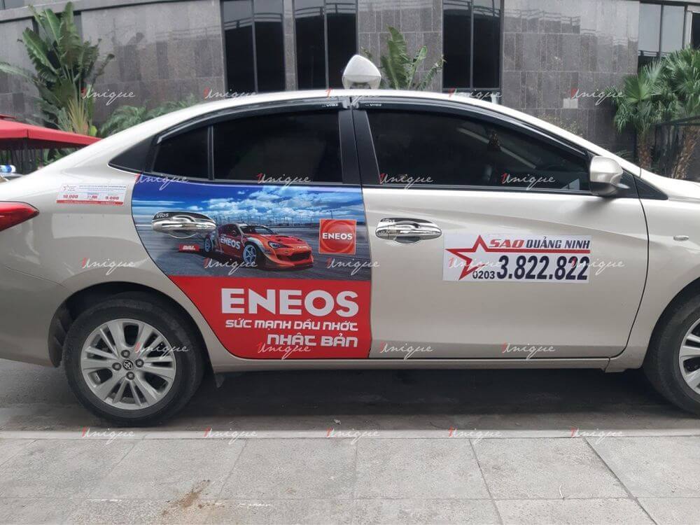 Eneos quảng cáo trên taxi tại Quảng Ninh