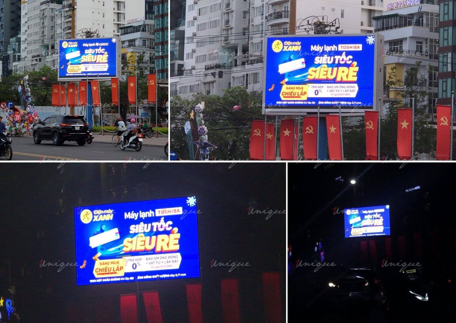 Điện Máy Xanh quảng cáo trên màn hình LED ngoài trời tại Quảng trường Nha Trang