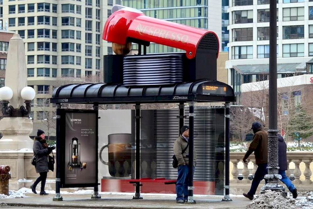 quảng cáo nhà chờ xe buýt 3D