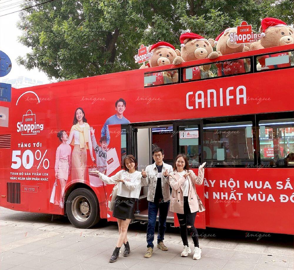 Chiến dịch quảng cáo Luxury Roadshow xe buýt 2 tầng của Canifa