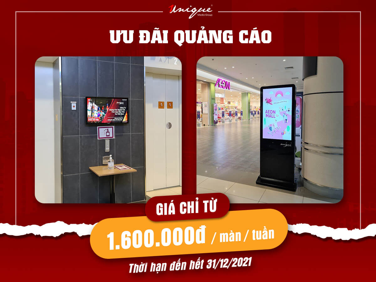 Ưu đãi báo giá quảng cáo màn hình LCD tại Aeon Mall Long Biên