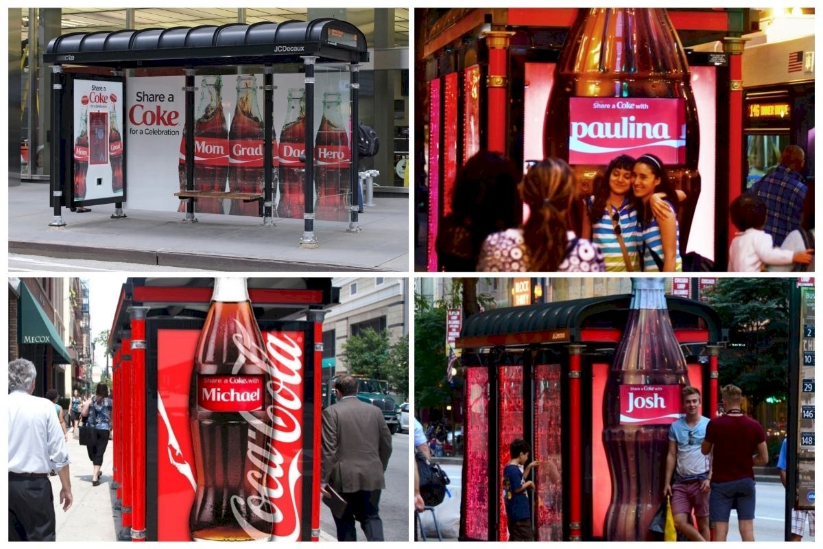 Biển quảng cáo tương tác “Share a Coke” của Coca-Cola đưa mọi người đến gần nhau hơn