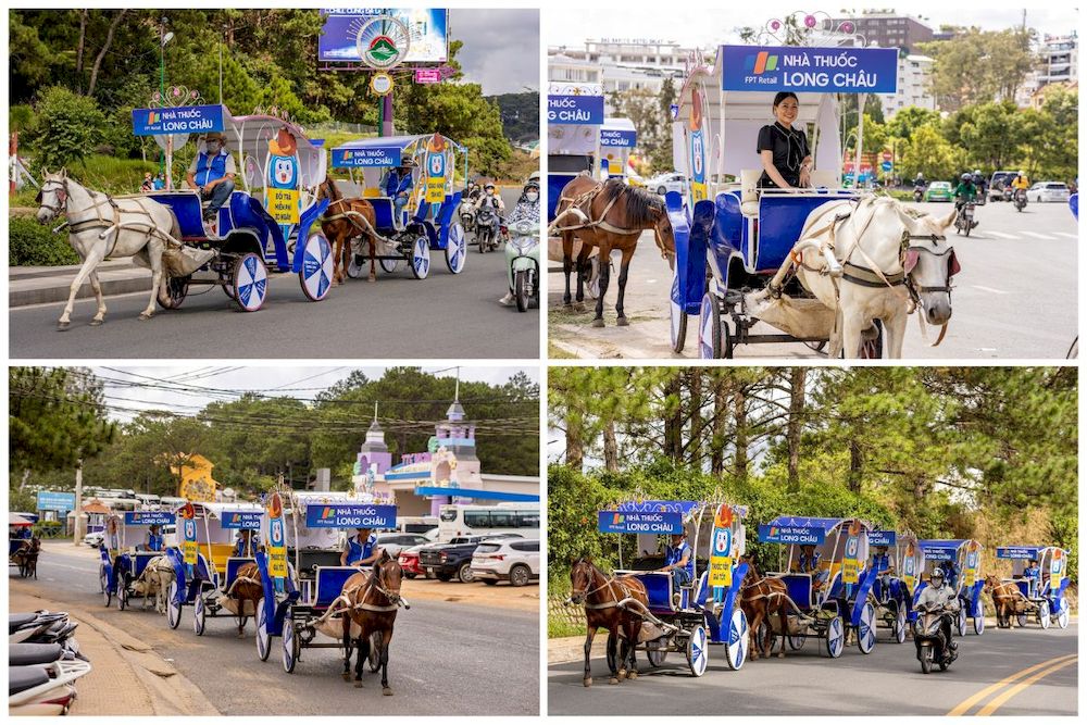 Creative OOH: Nhà thuốc FPT Long Châu có mặt tại Đà Lạt với Roadshow xe ngựa độc đáo