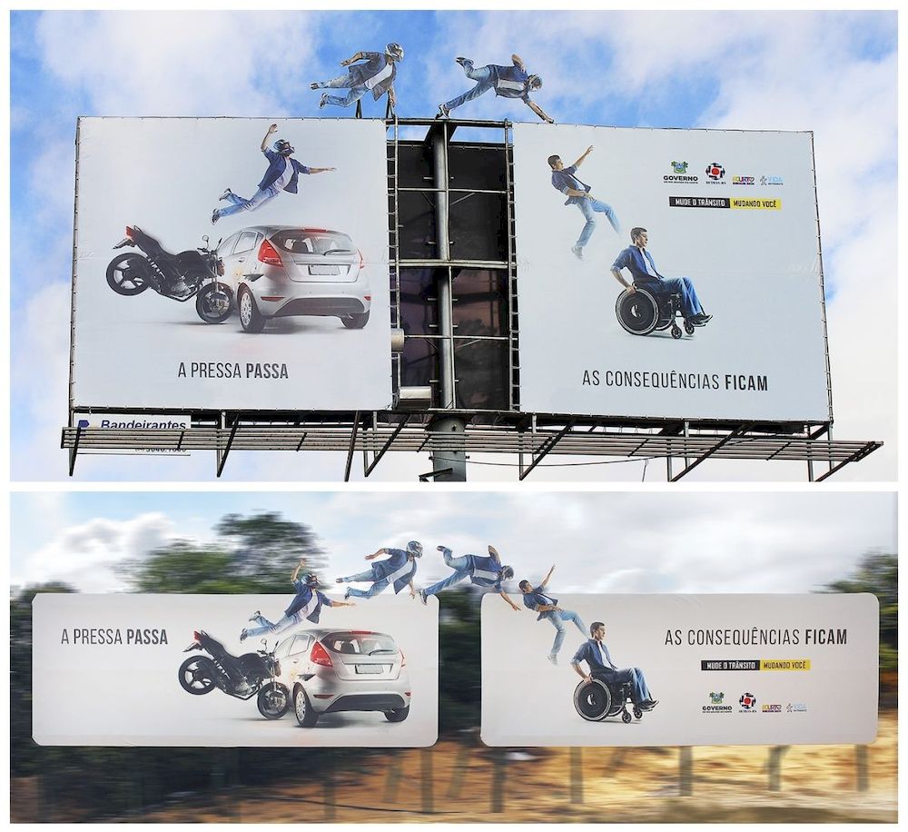 Creative OOH: Sốc với loạt billboard cảnh báo tai nạn giao thông tại Brazil