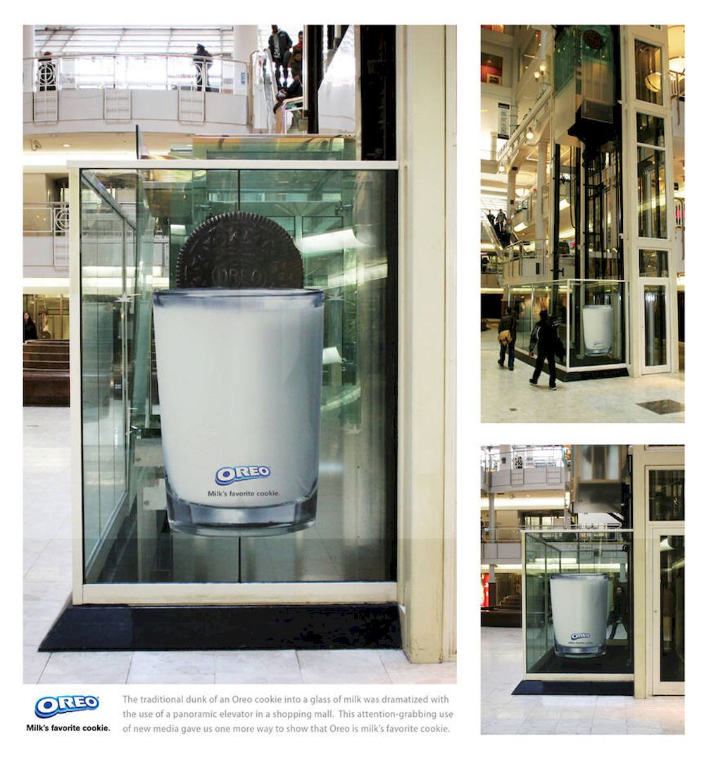 Creative OOH #22: Oreo với chiến dịch quảng cáo thang máy tái hiện cảnh tượng “bánh chấm sữa” cực thú vị