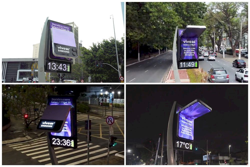 Creative OOH #24: Biển quảng cáo gập mở độc đáo của Samsung Galaxy Z Flip4 tại São Paulo (Brazil)