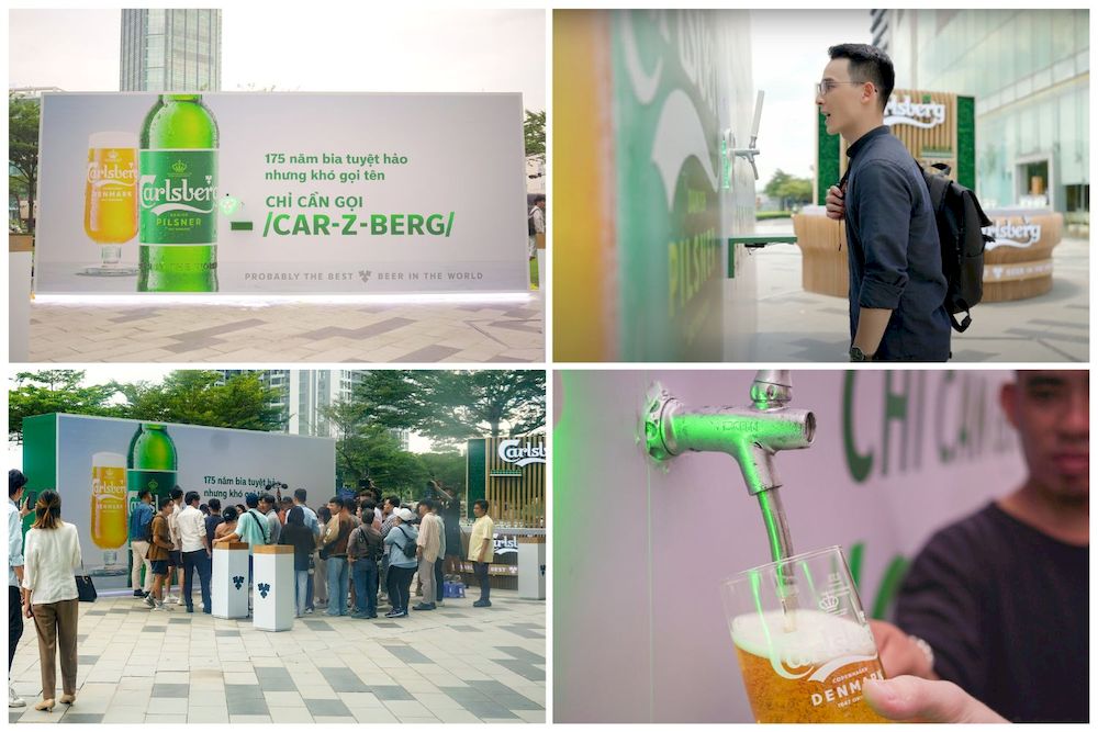 Creative OOH: Carlsberg ra mắt “Beer-Board” tặng bia miễn phí cho những ai phát âm đúng tên thương hiệu