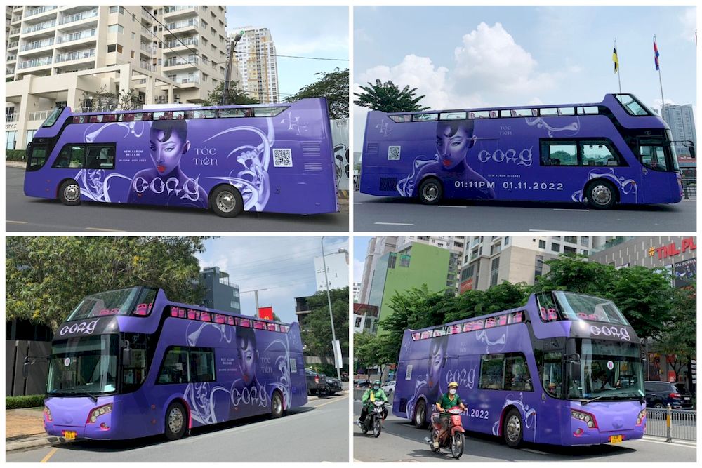 Creative OOH: Album “Cong” của ca sĩ Tóc Tiên xuất hiện trên đường phố với chiến dịch Roadshow xe bus 2 tầng ấn tượng