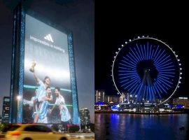 adidas ăn mừng chiến thắng của Messi và Argentina bằng Billboard 3D khổng lồ tại Dubai