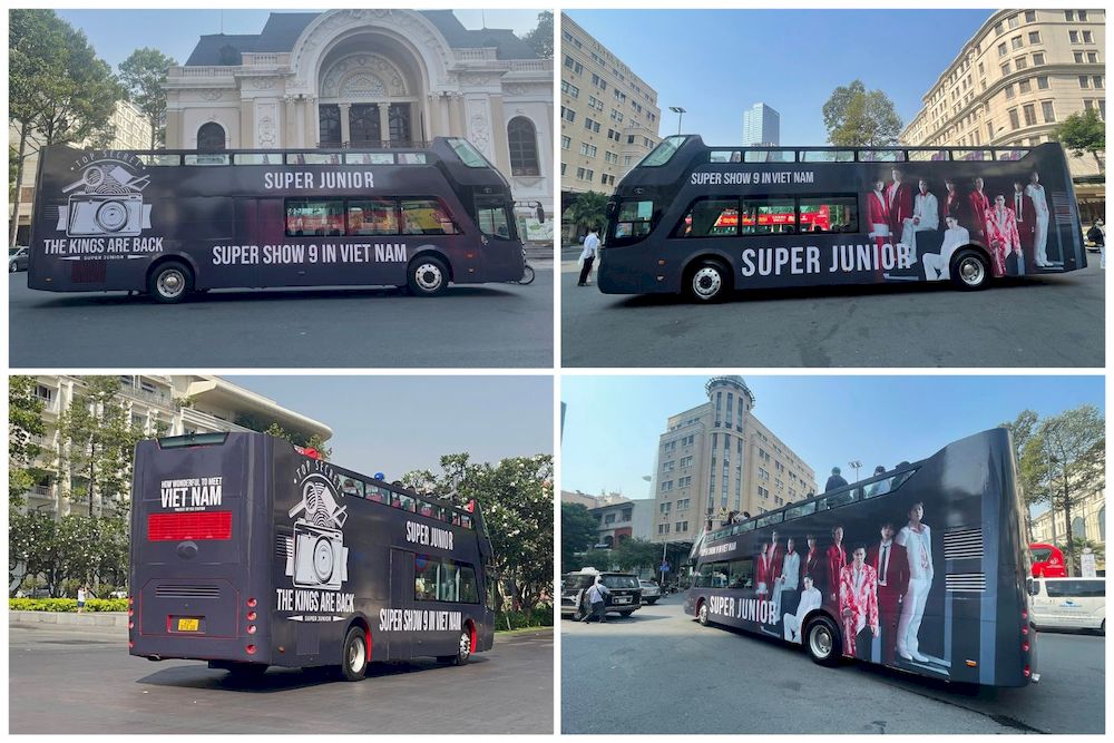 Unique Creative OOH: Roadshow xe bus 2 tầng quảng bá super show 9 của Super Junior