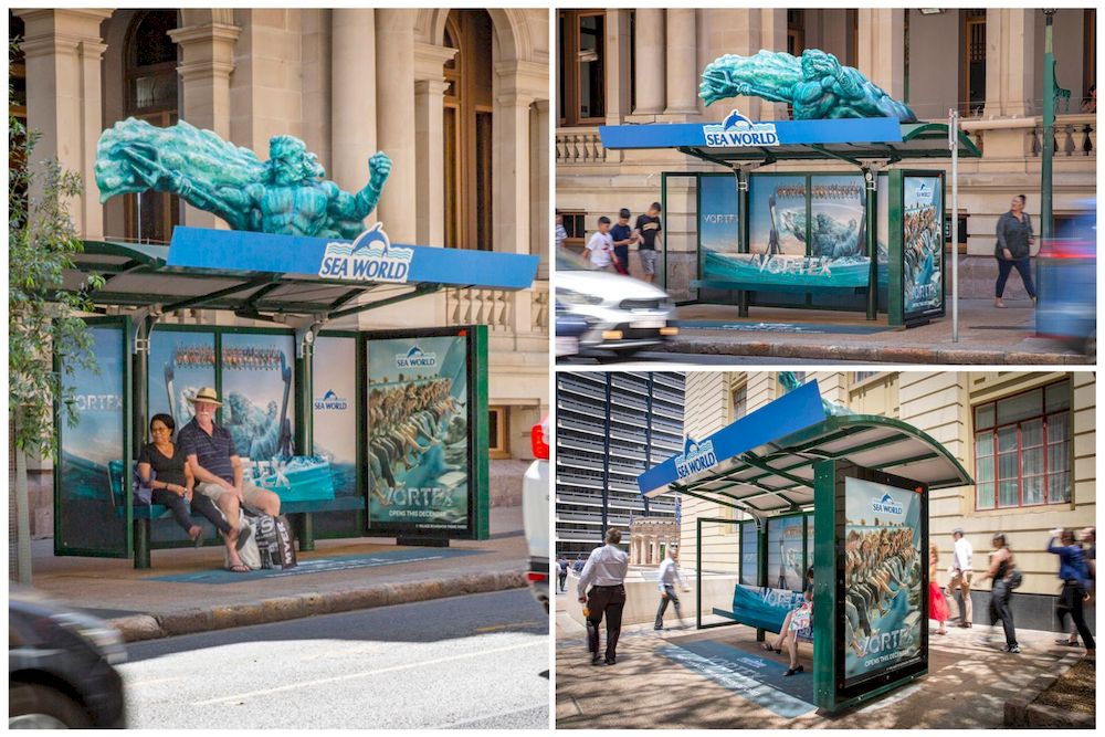 Creative Bus Shelter: Quảng cáo nhà chờ xe bus sáng tạo của Sea World