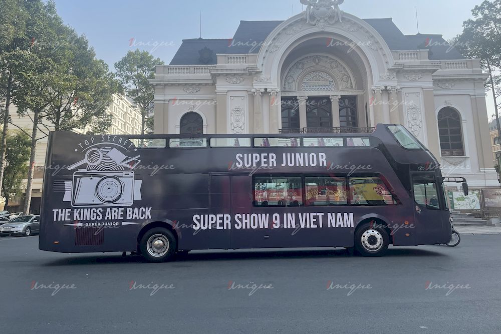 Roadshow quảng cáo xe bus 2 tầng quảng bá Super Show 9 của Super Junior tại Hồ Chí Minh