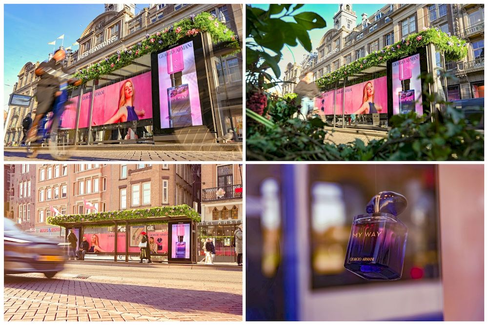 Unique Creative OOH: Quảng cáo nhà chờ xe bus đầy hoa cỏ của Armani Beauty tại Hà Lan