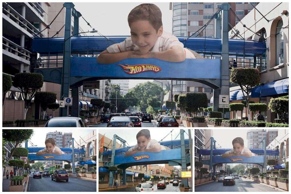 Unique Creative OOH: Hot Wheels gây sốt với biển quảng cáo 3D gắn trên cầu vượt đi bộ