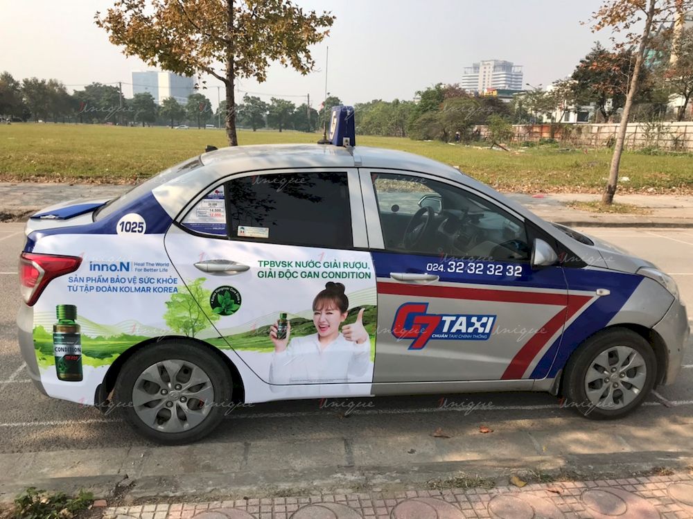 Thực phẩm chăm sóc sức khỏe inno.N quảng cáo taxi G7 tại Hà Nội