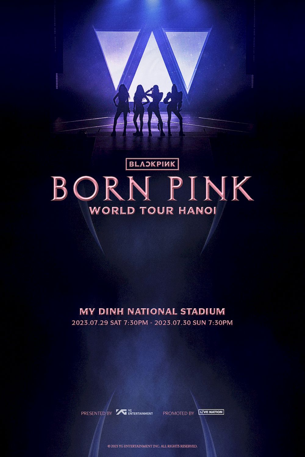 Poster thông báo BlackPink tổ chức concert "Born Pink World Tour" tại Việt Nam