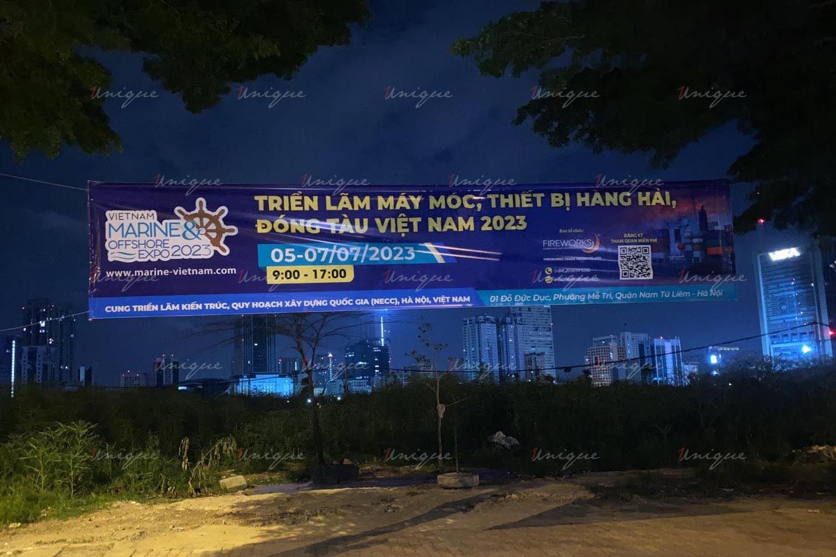 Chiến dịch treo Băng rôn, phướn quảng cáo của Triển lãm máy móc, thiết bị hàng hải, đóng tàu Việt Nam 2023