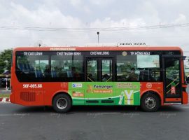 Dược Đại Bắc Thuốc Dạ dày Yumangel quảng cáo trên xe bus Đồng Tháp
