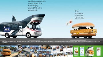 Chiến dịch OOH “Shark Bus Meet Shark Bait” hài hước của McDonald’s và Uber Eats