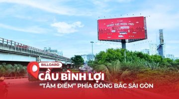 Billboard quảng cáo trụ 3 mặt số 2 tại nút giao Cầu vượt – Vòng xoay Bình Lợi